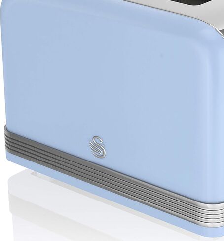 Swan ST19020BLN Retro Toaster, 7.2"x11.5"x10.4", Blue in Saudi Arabia