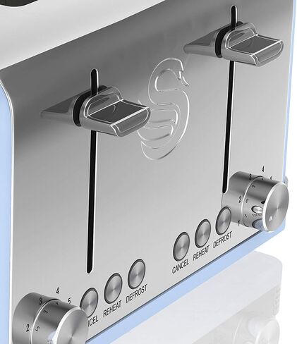 Swan ST19020BLN Retro Toaster, 7.2"x11.5"x10.4", Blue in Saudi Arabia