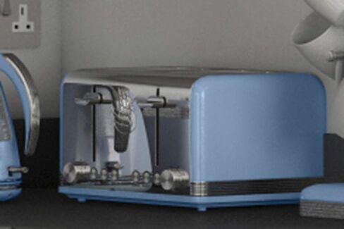 Swan ST19020BLN Retro Toaster, 7.2"x11.5"x10.4", Blue in Saudi Arabia