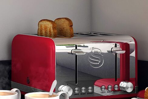 Swan ST19020BLN Retro Toaster, 7.2"x11.5"x10.4", Blue in Saudi Arabia