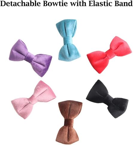 2 Pack Breakaway Cat Collars with Bell and Bowtie Comfortable Velvet Cat Collar with Cute Safety Buckle Adjustable Pet Collar for Kitty Kitten Puppy Neck Accessories for Daily Wearing Kitten in Saudi Arabia