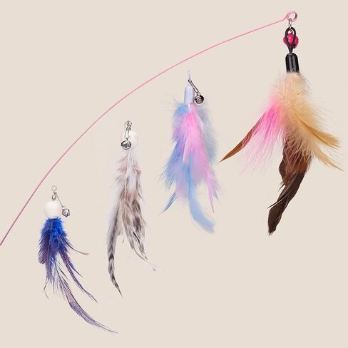 لعبة طوق سرج القطط، لعبة جرس ريشة للقطط ذاتية اللعب مع سرج (وردي، M) in Kuwait