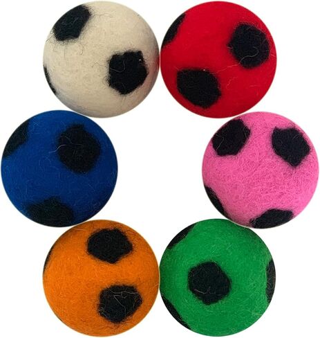 6PCS Soccer Balls Cats Balls Plush Toys for Cats Indoor Cats Toys in Saudi Arabia