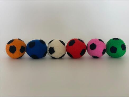 6PCS Soccer Balls Cats Balls Plush Toys for Cats Indoor Cats Toys in Saudi Arabia