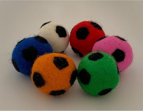 6PCS Soccer Balls Cats Balls Plush Toys for Cats Indoor Cats Toys in Saudi Arabia