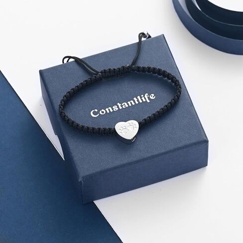 Constantlife القلب حرق الجثث سوار للرماد - الفولاذ المقاوم للصدأ مخلب طباعة قلادة تذكار مجوهرات قابل للتعديل مضفر معصمه الإسورة كلب القط هدية تذكارية للنساء in Kuwait