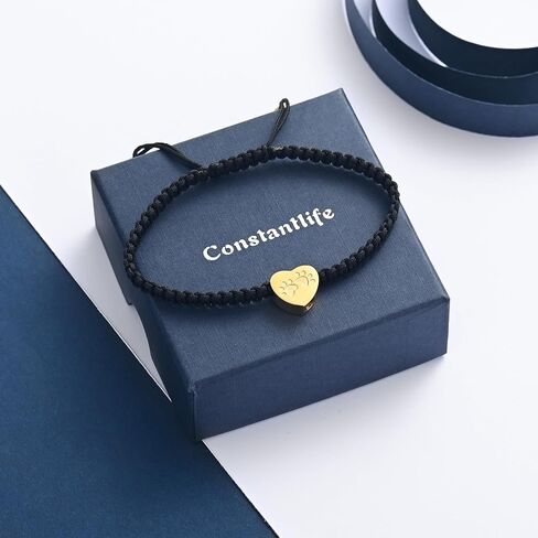Constantlife القلب حرق الجثث سوار للرماد - الفولاذ المقاوم للصدأ مخلب طباعة قلادة تذكار مجوهرات قابل للتعديل مضفر معصمه الإسورة كلب القط هدية تذكارية للنساء in Kuwait