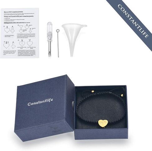 Constantlife القلب حرق الجثث سوار للرماد - الفولاذ المقاوم للصدأ مخلب طباعة قلادة تذكار مجوهرات قابل للتعديل مضفر معصمه الإسورة كلب القط هدية تذكارية للنساء in Kuwait