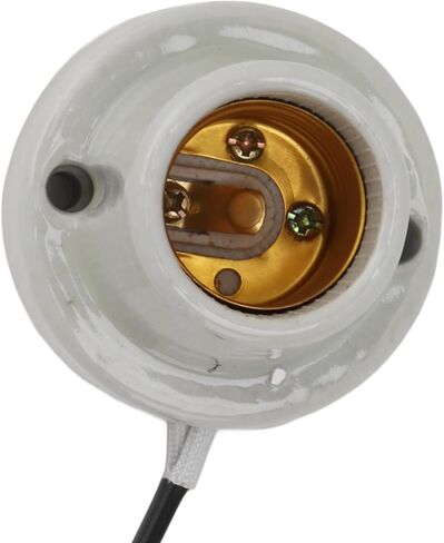 Reptile Ceramic Heat Lamp Holder, Light Fixture Holder E27 Socket High Temperature Proof, Easy Installation, Universal Usage for Tortoise (US Plug 120V) in Saudi Arabia