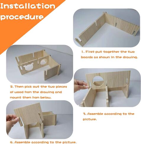 Wooden Multi-Chamber Small Animal Maze Hamster Playground Gerbils Tunnel Exploring Toys for Mouse Lemmings Rats and Other Small Rodents in Saudi Arabia