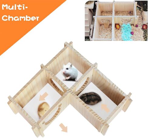Wooden Multi-Chamber Small Animal Maze Hamster Playground Gerbils Tunnel Exploring Toys for Mouse Lemmings Rats and Other Small Rodents in Saudi Arabia