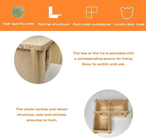 Wooden Multi-Chamber Small Animal Maze Hamster Playground Gerbils Tunnel Exploring Toys for Mouse Lemmings Rats and Other Small Rodents in Saudi Arabia