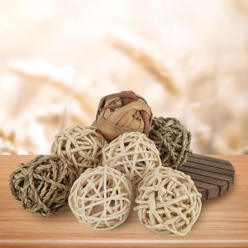 32PCS Guinea Pig Ball, Small Animals Play Balls Chew Grass Balls & Rolling Chew Toys for Bunny, Rabbits, Hamster and Other Small Animals in Saudi Arabia