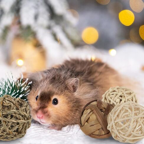 32PCS Guinea Pig Ball, Small Animals Play Balls Chew Grass Balls & Rolling Chew Toys for Bunny, Rabbits, Hamster and Other Small Animals in Saudi Arabia