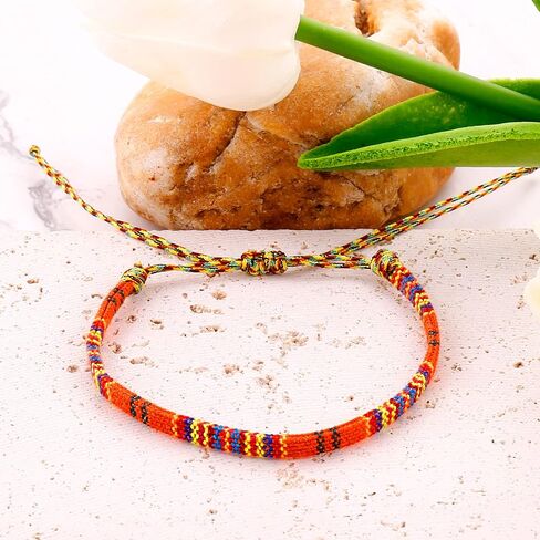 Boho Bracelets for Women & Mens Braided sunmer bracelets for women & men surfer Beach Jewelry Waterproof Adjustable String Rope Anklet (orange) in Kuwait