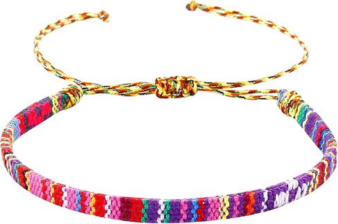 Boho Bracelets for Women & Mens Braided sunmer bracelets for women & men surfer Beach Jewelry Waterproof Adjustable String Rope Anklet (orange) in Kuwait