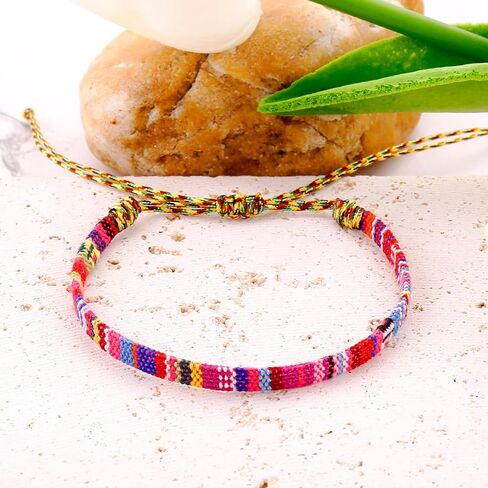 Boho Bracelets for Women & Mens Braided sunmer bracelets for women & men surfer Beach Jewelry Waterproof Adjustable String Rope Anklet (orange) in Kuwait