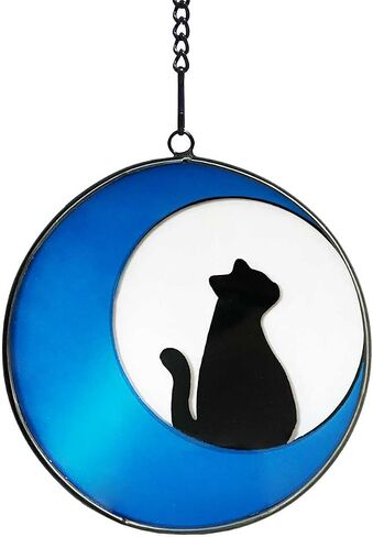 cat memorial gifts for loss of cat,Stained Glass fluorescence Window Hanging Decorations,Loss of Pet Sympathy Suncatcher Gifts for Cat Lovers,Pet Memorial Sympathy Gifts Decoration，3.9in in Saudi Arabia