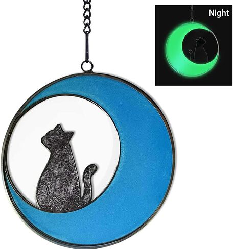 cat memorial gifts for loss of cat,Stained Glass fluorescence Window Hanging Decorations,Loss of Pet Sympathy Suncatcher Gifts for Cat Lovers,Pet Memorial Sympathy Gifts Decoration，3.9in in Saudi Arabia