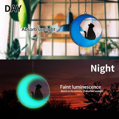 cat memorial gifts for loss of cat,Stained Glass fluorescence Window Hanging Decorations,Loss of Pet Sympathy Suncatcher Gifts for Cat Lovers,Pet Memorial Sympathy Gifts Decoration，3.9in in Saudi Arabia