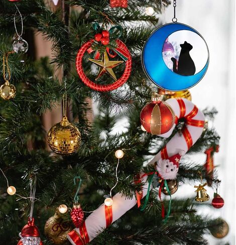 cat memorial gifts for loss of cat,Stained Glass fluorescence Window Hanging Decorations,Loss of Pet Sympathy Suncatcher Gifts for Cat Lovers,Pet Memorial Sympathy Gifts Decoration，3.9in in Saudi Arabia