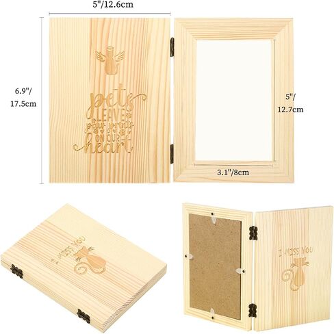 Cat Memorial Gifts for Loss of Cat, Pet Memorial Gifts Wooden Hinged Tabletop Pet Memorial Picture Frame for 4x6 Inch Photo, Pet Loss Sympathy Gift, Pet Loss Gifts Include Pet Remembrance Keychain in Saudi Arabia