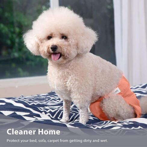 Vecomfy Reusable Female Dog Diapers for Medium Dogs,(4 Pack) Easy Absorbent Large Doggie Diapers for Peeing,in Heat,Doggie Period Panties,Dark Colors,L in Saudi Arabia