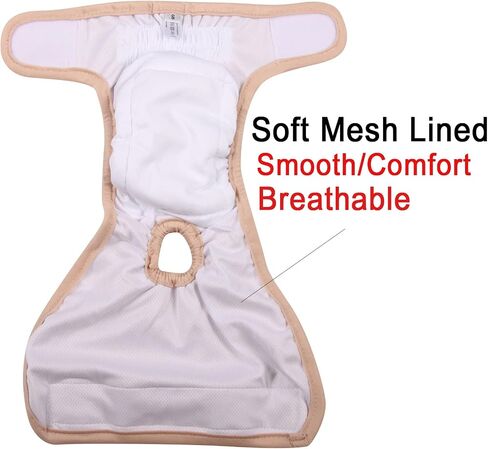 Vecomfy Reusable Female Dog Diapers for Medium Dogs,(4 Pack) Easy Absorbent Large Doggie Diapers for Peeing,in Heat,Doggie Period Panties,Dark Colors,L in Saudi Arabia