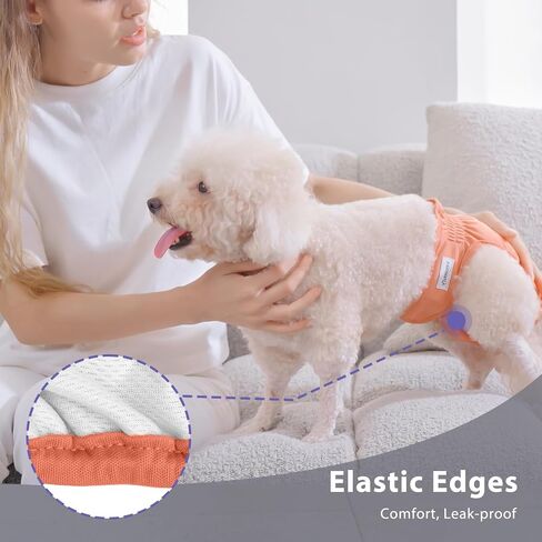 Vecomfy Reusable Female Dog Diapers for Medium Dogs,(4 Pack) Easy Absorbent Large Doggie Diapers for Peeing,in Heat,Doggie Period Panties,Dark Colors,L in Saudi Arabia