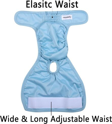 Vecomfy Reusable Female Dog Diapers for Medium Dogs,(4 Pack) Easy Absorbent Large Doggie Diapers for Peeing,in Heat,Doggie Period Panties,Dark Colors,L in Saudi Arabia