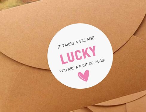 120pcs It Takes a Village Lucky You're a Part of Ours BabyShower Lotto Favors, Baby Shower Lotto Ticket Favor.Scratch Ticket Shower Favor labels (Pink) in Saudi Arabia