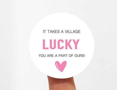 120pcs It Takes a Village Lucky You're a Part of Ours BabyShower Lotto Favors, Baby Shower Lotto Ticket Favor.Scratch Ticket Shower Favor labels (Pink) in Saudi Arabia