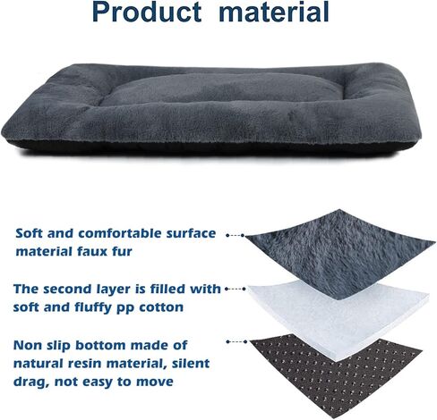 Dog Crate Pad Washable Dog Crate Bed 42 Inch Crate Pads for Dog Cages Soft Crate Mat Dog Kennel Pads for Crates Dog Mats for Sleeping Dog Crate Bed Large Dogs 42 x 27 Inch Dark Grey L Pet Pads. in Kuwait