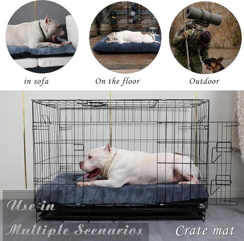 Dog Crate Pad Washable Dog Crate Bed 42 Inch Crate Pads for Dog Cages Soft Crate Mat Dog Kennel Pads for Crates Dog Mats for Sleeping Dog Crate Bed Large Dogs 42 x 27 Inch Dark Grey L Pet Pads. in Kuwait