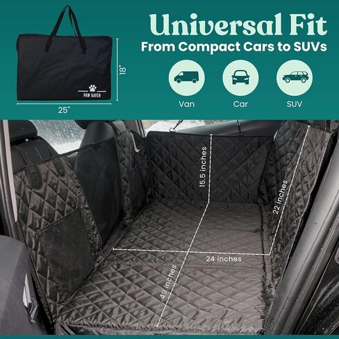 Back Seat Extender for Dogs with Hard Bottom and Thick Memory Foam Pad; Dog Car and SUV Rear Seat Cover with Belt for Back Seat; Protective Pet Cover for Dogs and Cats Supports Up to 330 LBS in Saudi Arabia