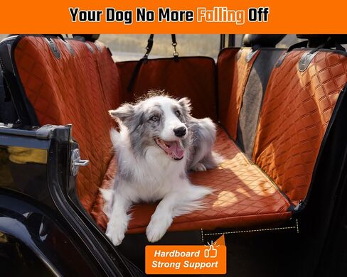 Back Seat Extender for Dogs,Heavy Duty Leatherette Large Space Dog Car Seat Cover for Back Seat,Hard Bottom Dog Hammock for Car Sturdy Camping Mattress Holds 500lbs,Travel Dog Bed for Car SUV Truck in Saudi Arabia