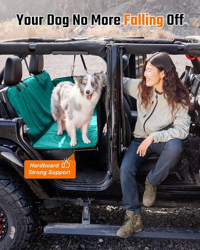 Back Seat Extender for Dogs,Heavy Duty Leatherette Large Space Dog Car Seat Cover for Back Seat,Hard Bottom Dog Hammock for Car Sturdy Camping Mattress Holds 500lbs,Travel Dog Bed for Car SUV Truck in Saudi Arabia