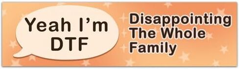 Yeah I'm DTF: Disappointing The Whole Family! Funny Gen Z Meme Car Bumper Sticker Vehicle Decal Bumper Sticker [01878] in Saudi Arabia