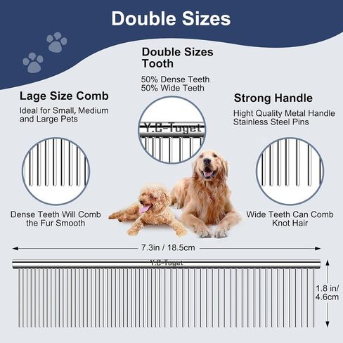 Slicker Dog Grooming Brush for Goldendoodle Poodle Doodle,Slicker Brush with Airflowable Pad for Dogs & Pet Comb Value Kit- Long Pin Slicker Dog Brush-Detangle,Undercoat,Work Fast and Save Time in Saudi Arabia