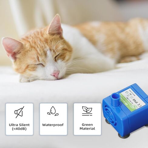 IP68 DR-DC160 submersible water pump Cat Water Fountain Pump for Tritone Ceramic, Stainless Steel, Round Flower Cap Cat Fountains, Automatic Pet Water Dispenser Replacement Pump (No LED) in Saudi Arabia