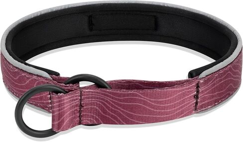 طوق مريح عاكس للضوء من OllyDog Martingale، طوق عاكس للضوء للجري الليلي، مبطن بالنيوبرين الناعم، راحة إضافية للكلاب النشطة (متوسط، خشب الورد) in Saudi Arabia