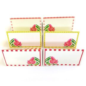 Watermelon Place Tent Cards by Adore By Nat - Girl Children Tropical Fruits Birthday Baby Shower Party - Set of 12