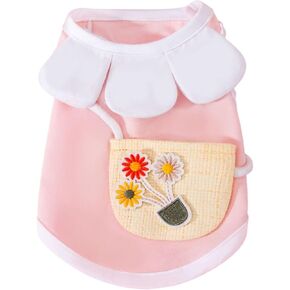 Dog Sunflower Dress Dog Summer Dress Cat Dress Outfits Soft Breathable Dog Cotton outfits and dog clothes for Small Medium Large X-Large XX-Large Dog Girls Puppy Lightweight Pet dresses