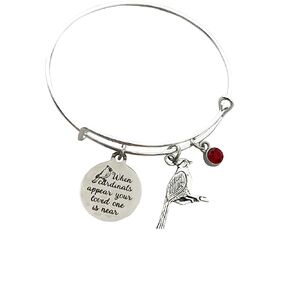 When Cardinals appear your loved one is near bracelet - Sympathy Gift Memorial Jewelry Family Loss Remembrance Adjustable Bangle Charm in Saudi Arabia