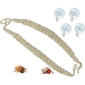 2 Pcs Hermit Crab Sturdy Twine Ladder, Hermit Crab Vine Climbing Toys, Reptile Tank Terrarium Accessories for Hermit Crab Geckos Snakes Lizards Geckos Tree Frogs