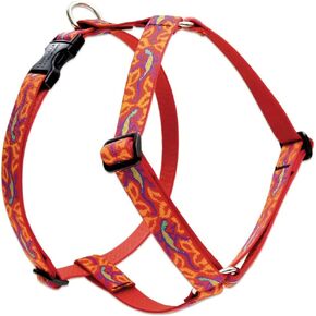 LupinePet Originals 1" Go Go Gecko 24-38" Adjustable Roman Dog Harness for Large Dogs