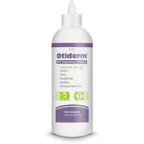 Otiderm Ear Cleansing Solution with Aloe Vera for Dogs & Cats, Anti-Irritant Formula with Neutral pH and Aloe Vera, Deodorize & Gently Clean - 8 fl oz