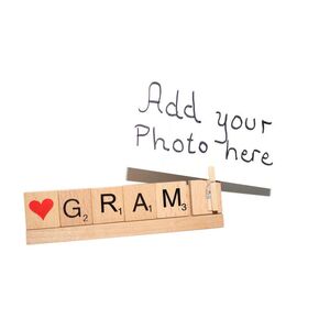 Handmade Gram Frame, Love Grammy Gift Photo Picture Personalize Christmas Birthday Sign Decor Brag Desk Name Plate Sister Custom Baby Annoucement Reveal Niece Grammie Grandma