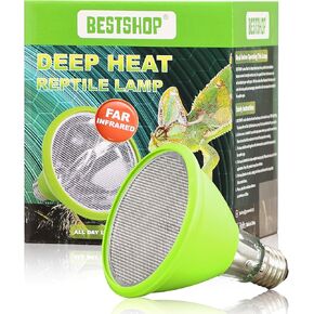 Deep Heat Lamp, 100 Watt Reptile Heat Lamp Bulb, Infrared Heat Lamp, Deep Infared Projector for Reptile and Amphibian