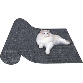 Cat Scratching Mat, 78.7"x15.8" Trimmable Self-Aadhesive Cat Scratch Carpet, Pad Replacement for Couch Furniture Protector, Cat Tree Shelves, Scratching Posts (Dark Grey)